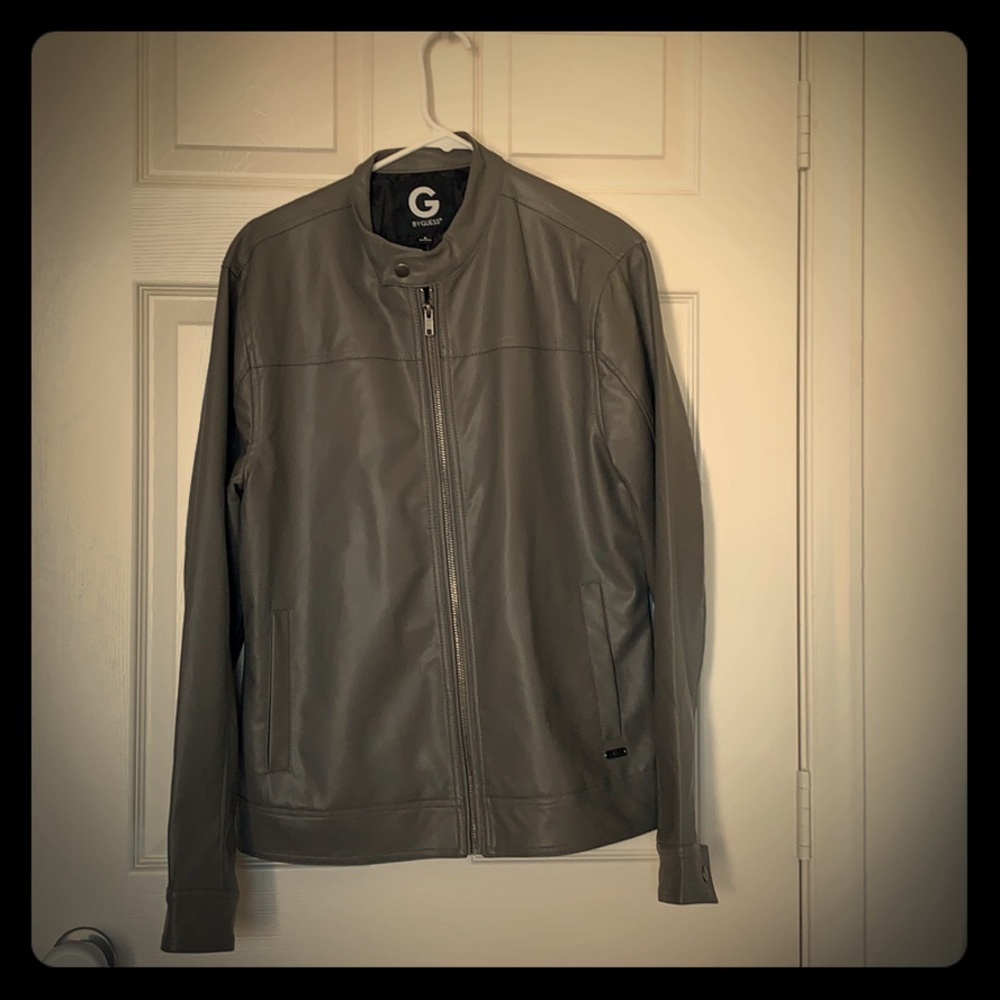 Men’s Grey faux leather jacket